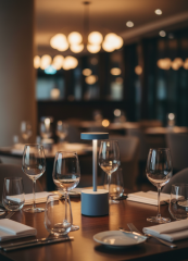 Şarjlı Dekoratif Ambiyans Masa Lambası - Yaman Açık Mavi Güvercin