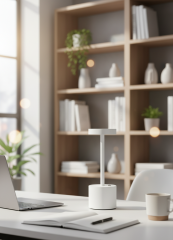 Şarjlı Dekoratif Ambiyans Masa Lambası - Yaman Beyaz