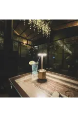 Şarjlı Dekoratif Ambiyans Masa Lambası - Yaman Light Old Gold Kaplama
